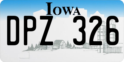 IA license plate DPZ326