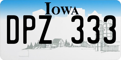 IA license plate DPZ333