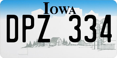 IA license plate DPZ334