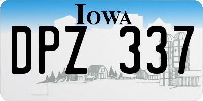 IA license plate DPZ337