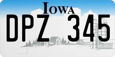 IA license plate DPZ345