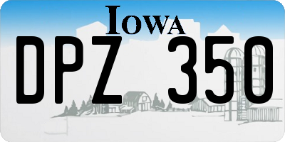 IA license plate DPZ350
