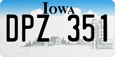 IA license plate DPZ351
