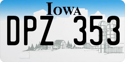 IA license plate DPZ353