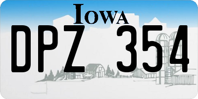 IA license plate DPZ354