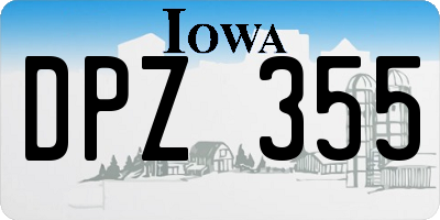 IA license plate DPZ355