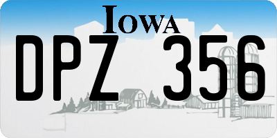 IA license plate DPZ356