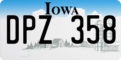 IA license plate DPZ358