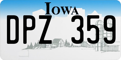 IA license plate DPZ359