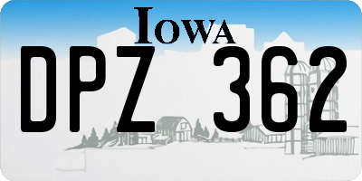 IA license plate DPZ362