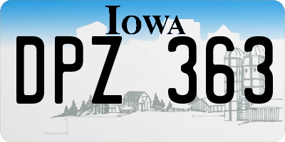 IA license plate DPZ363