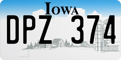 IA license plate DPZ374