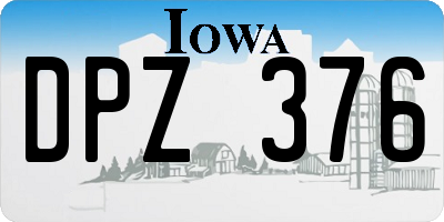 IA license plate DPZ376