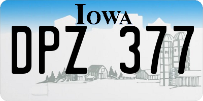 IA license plate DPZ377