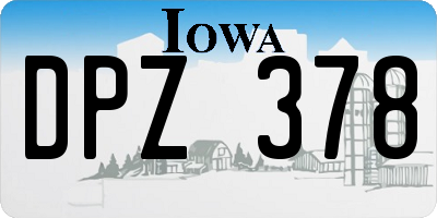 IA license plate DPZ378