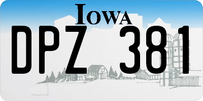 IA license plate DPZ381