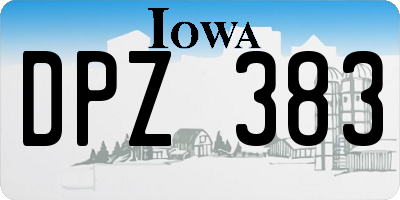 IA license plate DPZ383