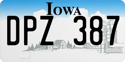IA license plate DPZ387