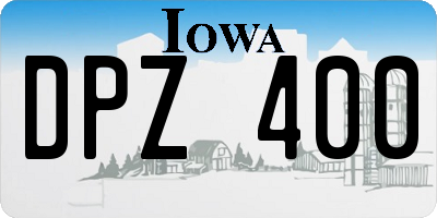 IA license plate DPZ400