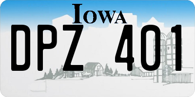 IA license plate DPZ401