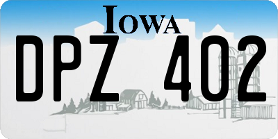 IA license plate DPZ402
