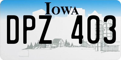 IA license plate DPZ403