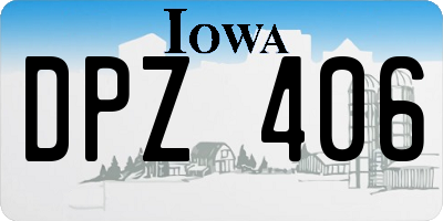 IA license plate DPZ406