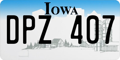 IA license plate DPZ407