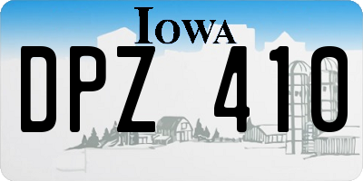 IA license plate DPZ410