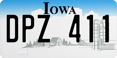 IA license plate DPZ411