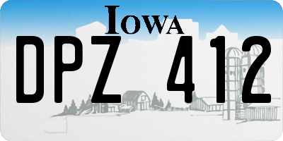 IA license plate DPZ412