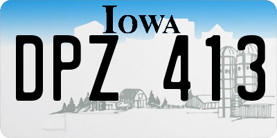 IA license plate DPZ413