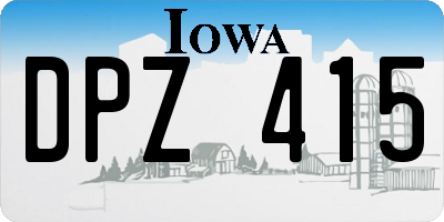 IA license plate DPZ415
