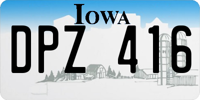 IA license plate DPZ416