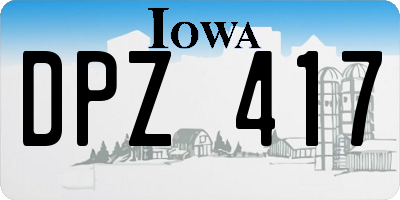 IA license plate DPZ417