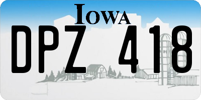 IA license plate DPZ418