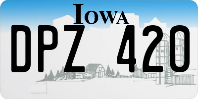 IA license plate DPZ420