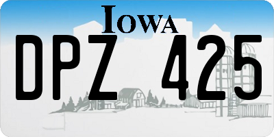 IA license plate DPZ425