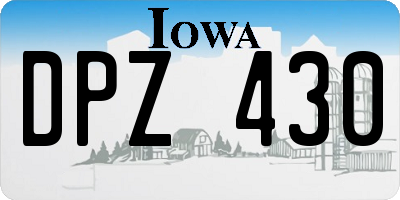 IA license plate DPZ430