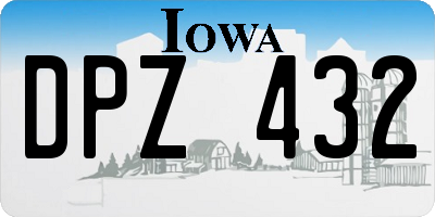 IA license plate DPZ432