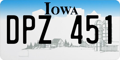IA license plate DPZ451