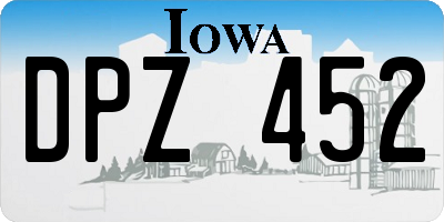 IA license plate DPZ452