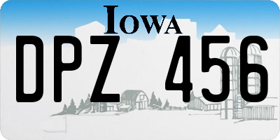 IA license plate DPZ456