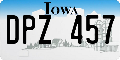 IA license plate DPZ457