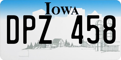 IA license plate DPZ458