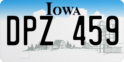 IA license plate DPZ459