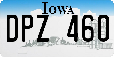 IA license plate DPZ460