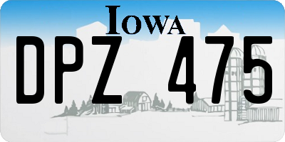 IA license plate DPZ475