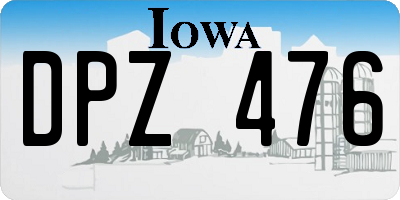IA license plate DPZ476