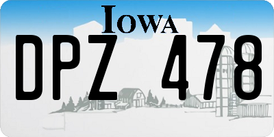 IA license plate DPZ478